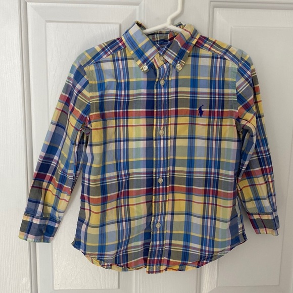 Ralph Lauren Multi-Colored Plaid Button Down Dress Shirt - 3T - Picture 1 of 6
